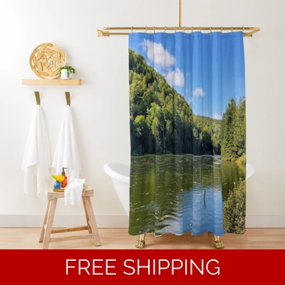 Le Studio Shower Curtain Lake Perry Green A Le Studio Shower Curtain Lake Perry Green A